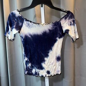 Off Shoulder Tie Dye Crop Top